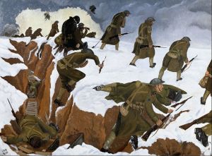 800px-Nash,_John_(RA)_-_'Over_The_Top'._1st_Artists'_Rifles_at_Marcoing,_30th_December_1917_-_Google_Art_Project